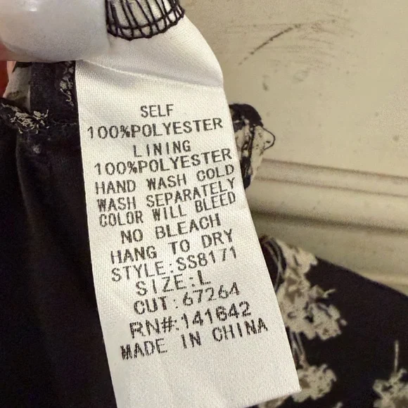 Black Floral Fairy Faux Wrap Top - Picture 5 of 5